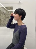 ニュアンスパーマ/マッシュショート/暗髪/中崎町