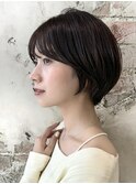 *岩田莉奈*地毛風縮毛矯正美髪髪質改善ショートボブ　新宿