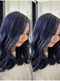 【ブルーラベンダー×コテ巻きスタイリング】