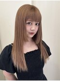 ダブルカラーミルクティーベージュカラーケアブリーチ韓国ボブ