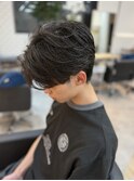 ニュアンスパーマ×センターパート〇平塚
