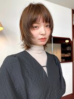 テトヘアー(teto hair)&nbsp;顔周りレイヤー　ベージュカラー　ウルフカット　レイヤーカット