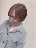 丸みショート×ガーリー×ヌーディーベージュ