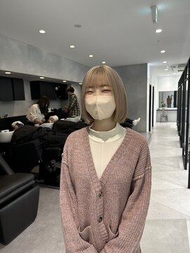 ペレ 栄店(PELE) ミニボブ×ミルクティーベージュ☆