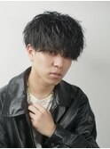 波打ちマッシュ刈り上げツーブロックショート無造作
