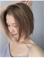 ロンド クラン 岡崎(Lond Clan)&nbsp;小顔ヘア　ヌーディーカラー　韓国ボブ　切りっぱなしボブ
