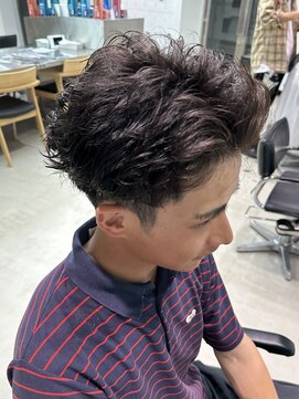 フィフス 天神大名(fifth) スパイキーショートニュアンスパーマツーブロックメンズパーマ