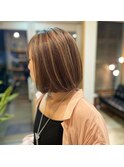 切りっぱなしボブハイライト