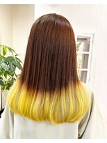 パクタ(PAcuTA.)&nbsp;裾カラー　推しメンカラー　裾カラーイエロー　グラデーション