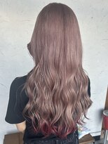 チャルム (Charom) ピンクベージュ×裾ピンクカラー