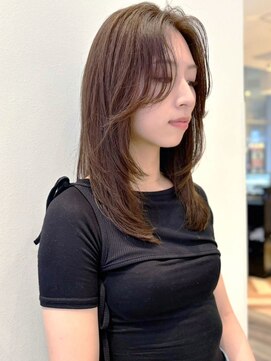 ケーツー あべのキューズモ-ル店(K-two) レイヤーカット*フェイスレイヤー*セミロングヘア*30代40代50代