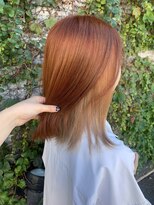 レーベン(Leben) インナーカラー オレンジ × ベージュ