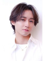 ハバナ 渋谷(HAVANA)&nbsp;メンズ波巻きセンターパート韓国風黒髪ツーブロックマッシュ