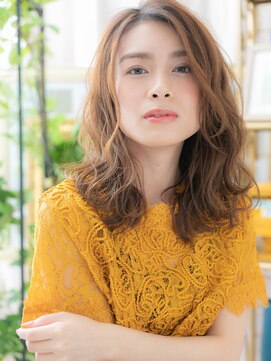 カバーヘア ブリス 北浦和(COVER HAIR bliss) 暖色カラーニュアンスパーマ小顔ミディアムh4北浦和20代30代40代