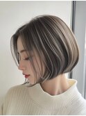 #大人ボブ#ハイライト#白髪染め