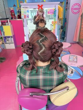 ヘアー アレス(hair ales) クラゲヘア イベントヘア アップスタイル ツインお団子