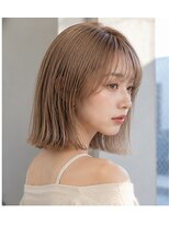 ヘアアンドメイク アース 入間店(HAIR&MAKE EARTH) ミルクティーボブベージュ