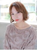 ショートボブ ゆるふわ 流しバング ★★