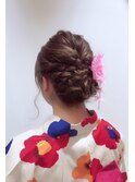 ゆるめ　浴衣　ヘアセット　成人式　卒業式　着物