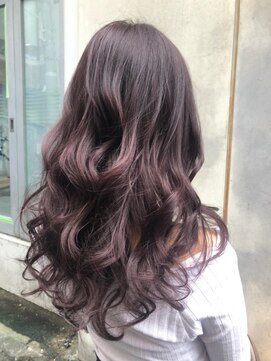 リゼル ユア 渋谷(RISEL YUA) ダークピンクパープルのセミロング