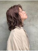 ルーズボブ/くすみピンク