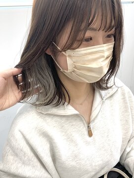 ヘアー アイス 御器所本店(HAIR ICI) イヤリングカラーでグレージュ