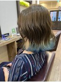 ブルーグラデーション×ボブ