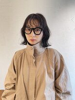 切りっぱなしボブ 暗髪ボブ 外ハネボブ【岡田 陸】