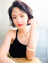 メーヴェ(Mowen) mowen 南堀 江 ボブ×ネイビーブルー×大人女子