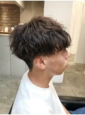 ツイストスパイラルパーママッシュメンズパーマ波巻きパーマ