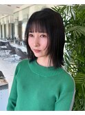 レイヤーカット/ミディアムレイヤー/顔周りレイヤーぱつっとボブ