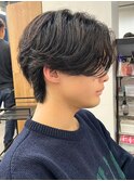 センターパートニュアンスパーマ韓国カルマパーマコンマヘア