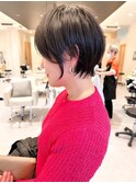 ショートボブマッシショート/前髪/イメチェン/グレージュカラー