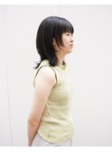 笑顔溢れるミディアムウルフ/ウルフ/顔周りレイヤー