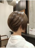 ▼40代ママショート 美髪カット 艶カラー