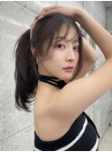 シースルーバング/顔まわりカット/ダークブラウン　上野