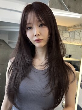 サイン 表参道(SIGN) 韓国ヘアーハッシュカットレイヤーカットグレージュブリーチ無し