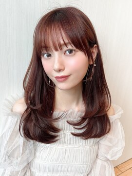 アフロート ディル(AFLOAT D'L) 20代シースルーぱっつん前髪で結んでかわいいフェイスレイヤー