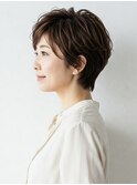 40代/50代/60代ひし形小顔ショートボブ絶壁解消白髪ぼかし△15