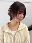 原宿ブリーチなしダブルカラーピンクベージュミディアムボブ20代