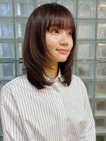 チェリーブラウン レイヤー イメチェン 美髪 伸ばしかけヘア