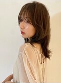 上品なブラウンベージュ/韓国ヘア/ニュアンスカラー