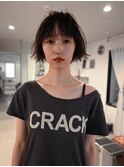 レイヤーボブ　黒髪ボブ　ハッシュカット