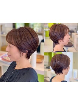 ショートはバランスが命！骨格やクセを見極めたカット技術で顔周りのバランスを計算し、小顔見せも◎