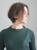 丸みショート・ボブ/丸顔/前髪あり/絶壁解消/40代/30代/長め