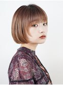 丸みショート・ボブ/丸顔/前髪あり/絶壁解消/40代/30代/長め