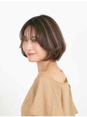 大人可愛い大人美人小顔カットふんわりカールショコラアッシュ