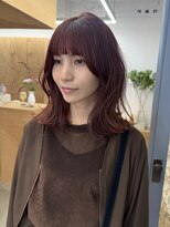 バド(bado)&nbsp;ボルドーカラー/チェリーレッド/切りっぱなしミディアム