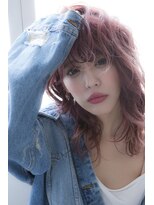 ミエル ヘア 新宿(miel hair)&nbsp;【mielhair新宿】かきあげバングで大人セクシーミデイアム