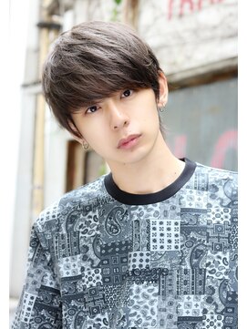ネイビー(NAVY) 重め韓流マッシュ BTSミルクティーグレージュ ワックスなし